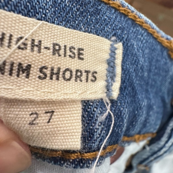 Madewell High Rise Jean Shorts Distressed Cut-Off Style - Picture 5 of 5